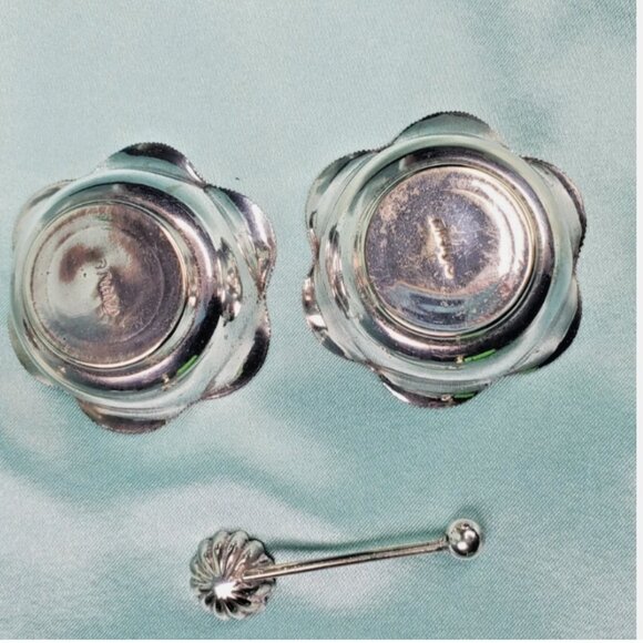 Antique Silver-Plated Salt Cellar Cruet Set: Edwardian Walter Semple Jr. Glasgow - Picture 11 of 12
